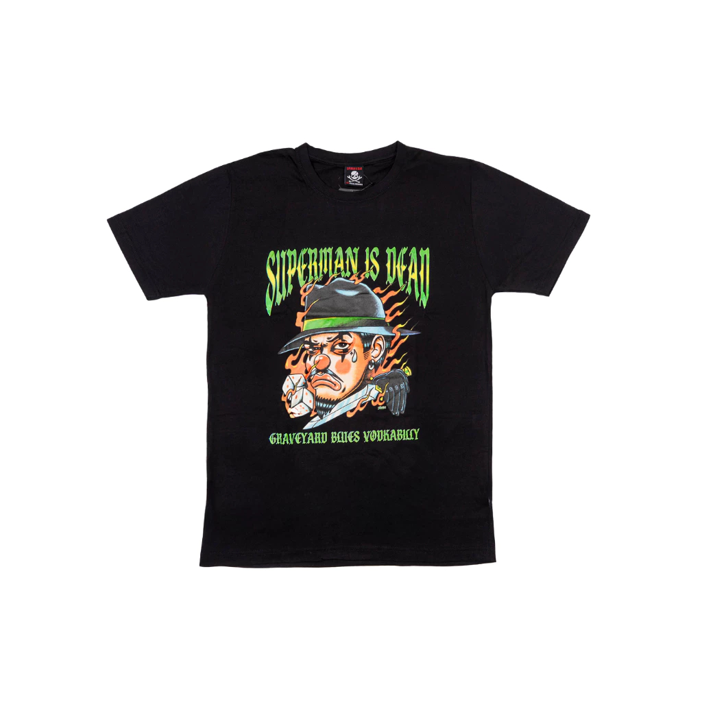 Kaos Band Superman Is Dead "VODKABILLY" T-Shirt Merch SID | Black Unisex