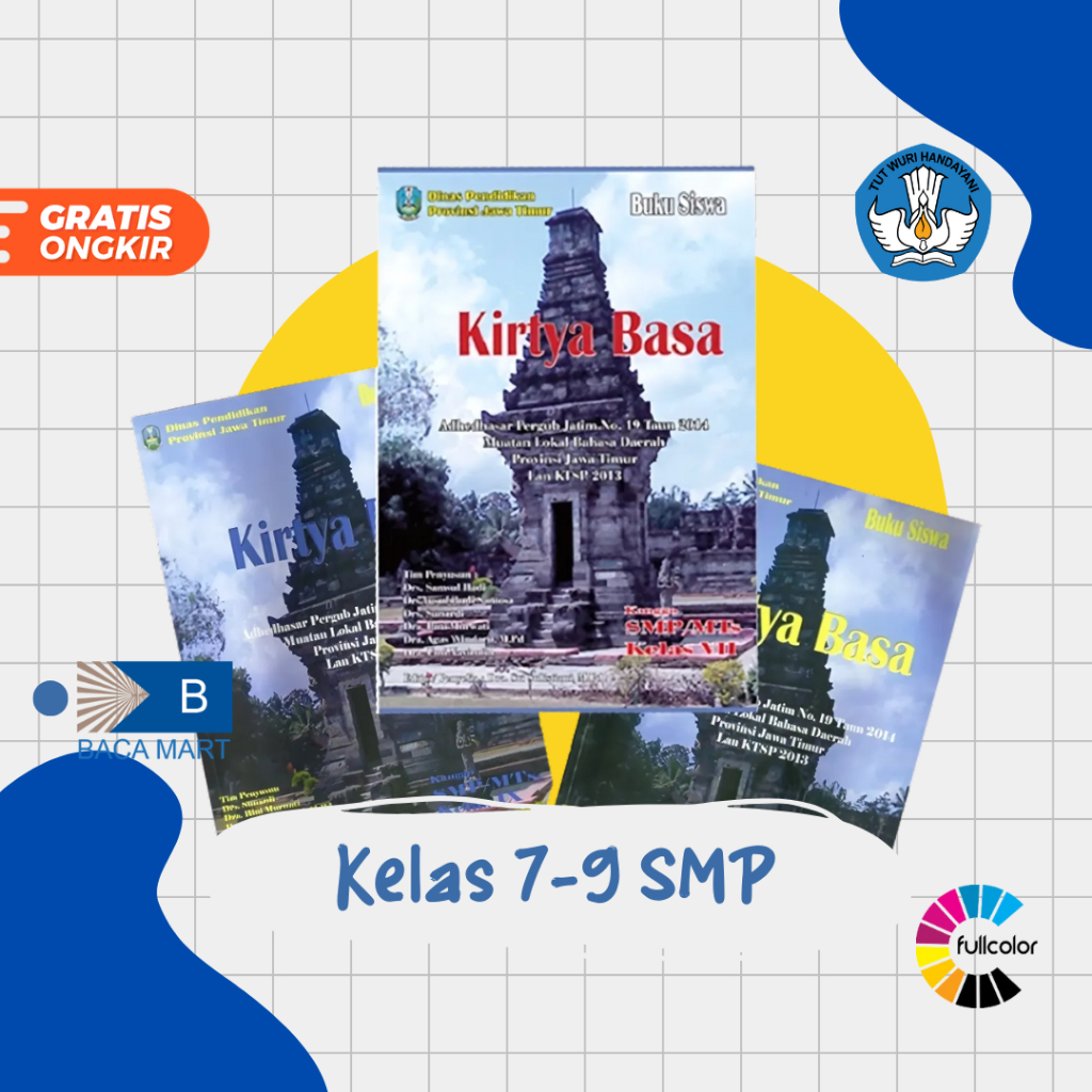 BUKU PAKET SISWA KIRTYA BASA JAWA KELAS 7,8,9 KEMENDIKBUD / BUKU BAHASA JAWA SMP/ BAHASA DAERAH