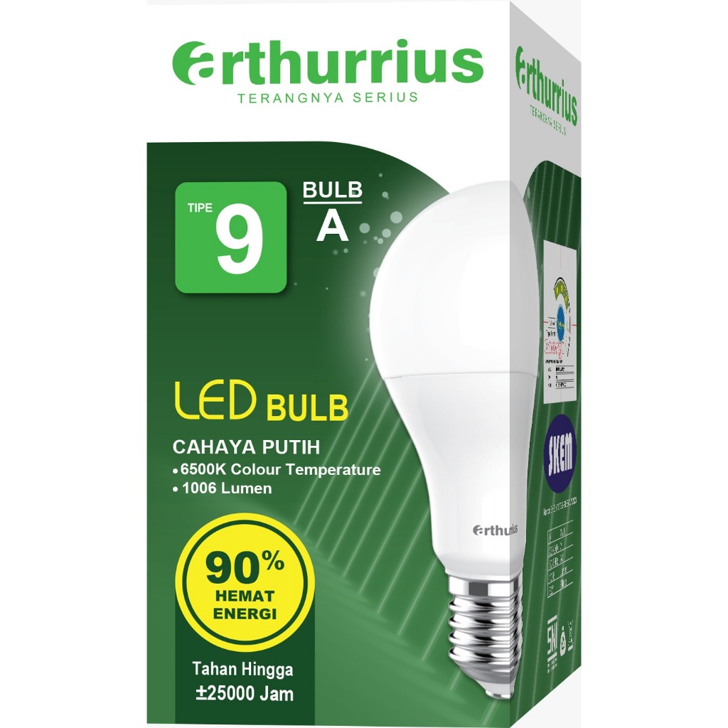 ARTHURRIUS A 9 Watt Lampu LED | Bohlam Lampu | Bohlam Led | Bohlam Kecil | Bohlam Lampu led