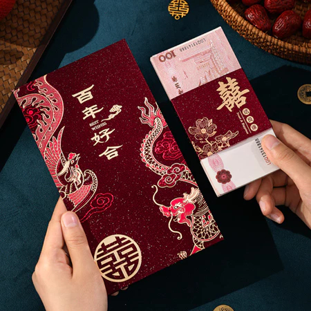 

angpao susu merah premium wedding sangjit dompet kertas jumbo double happiness isi 6 lembar