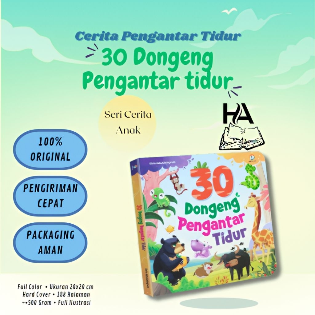 Buku Cerita Hewan - 30 Dongeng Pengantar Tidur - Hard Cover