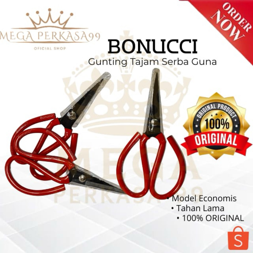 

Gunting Kodok Serbaguna BONUCCI 7 inci 18 cm Gunting Kain Gunting Potong Kawat Seng