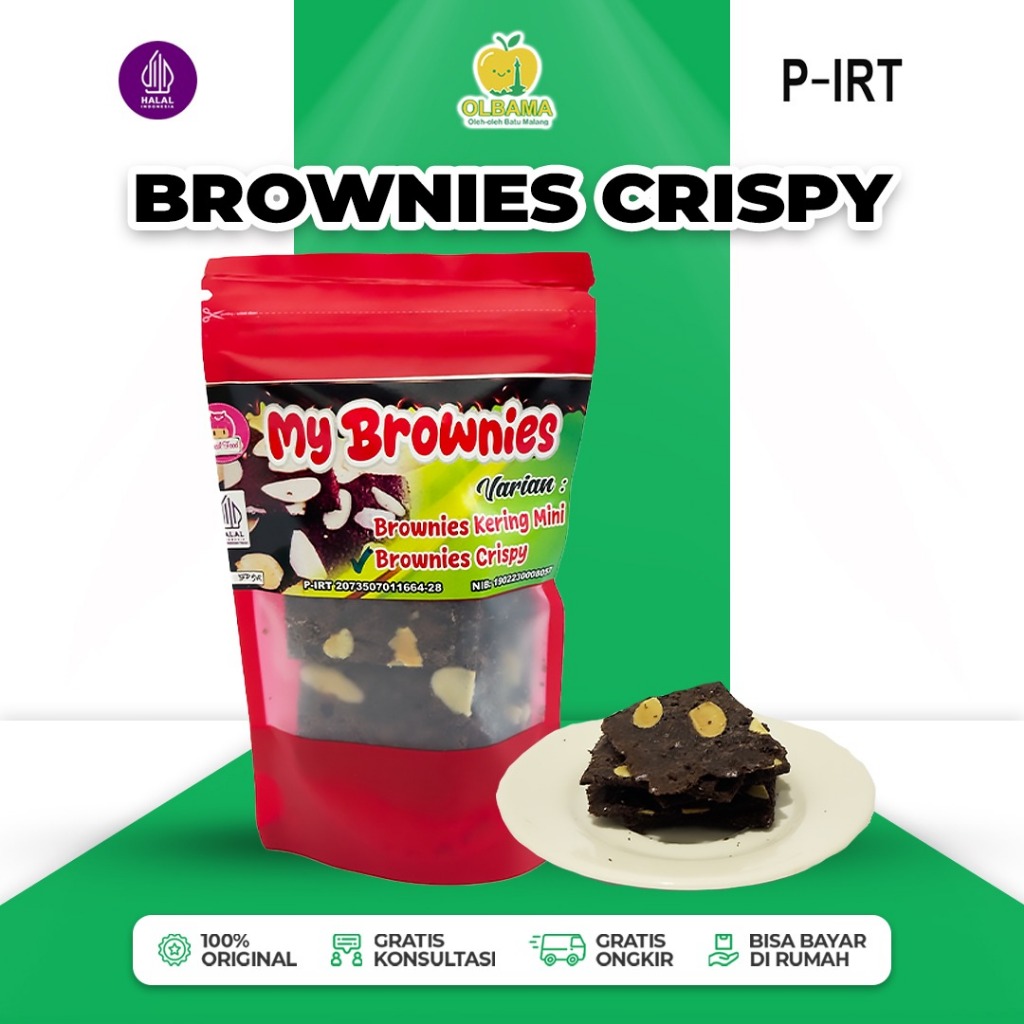

My Brownies Crispy Kukis Kering Oleh Oleh Khas Batu Malang | Camilan Coklat Manis Krispy Cookies