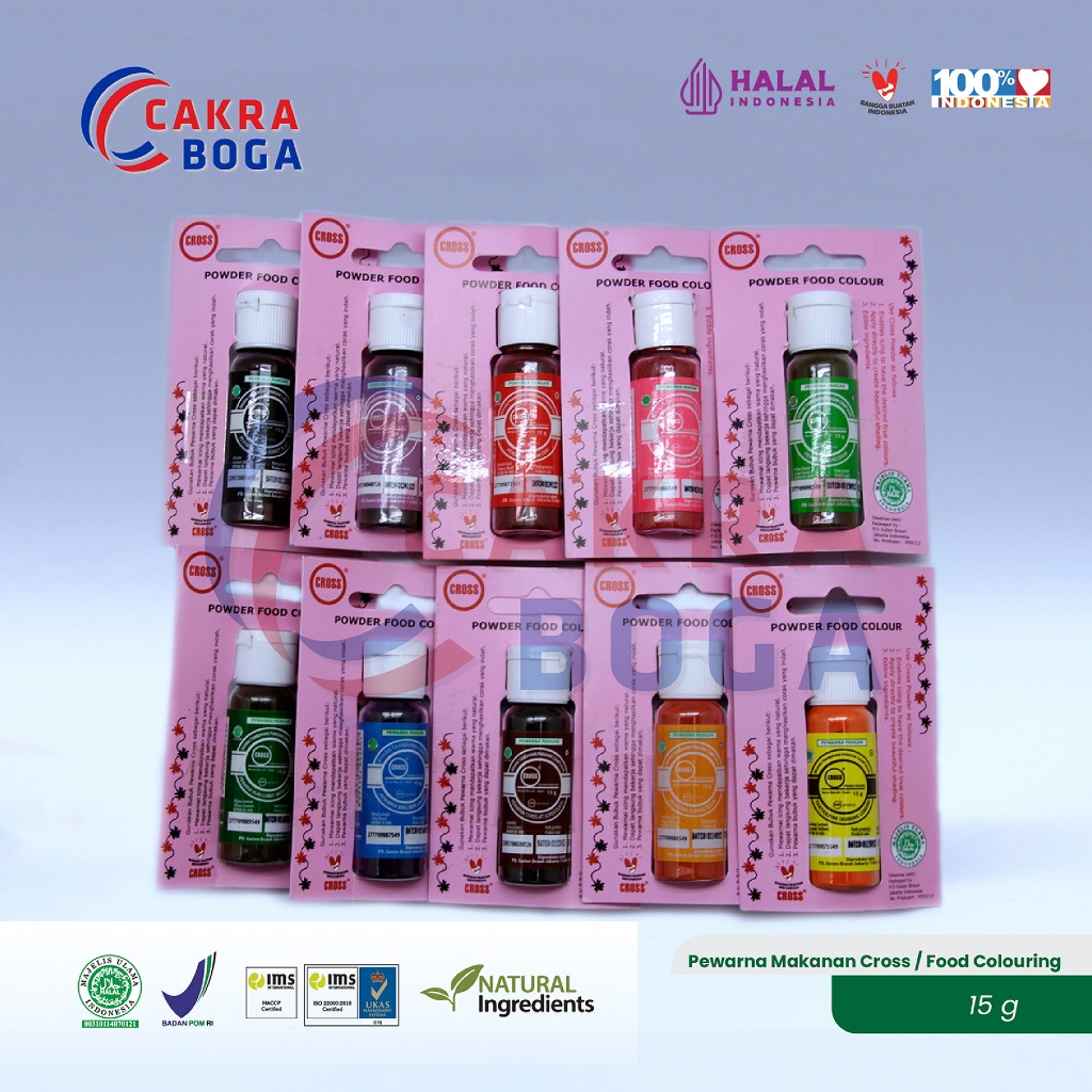 

Pewarna Makanan Cross Powder 15 gr / Food Colouring Powder
