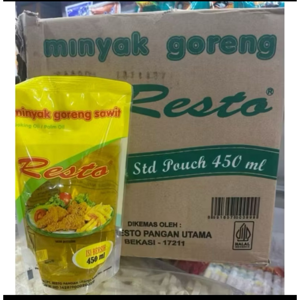 

minyak resto 450ml 1 dus isi 24 pcs