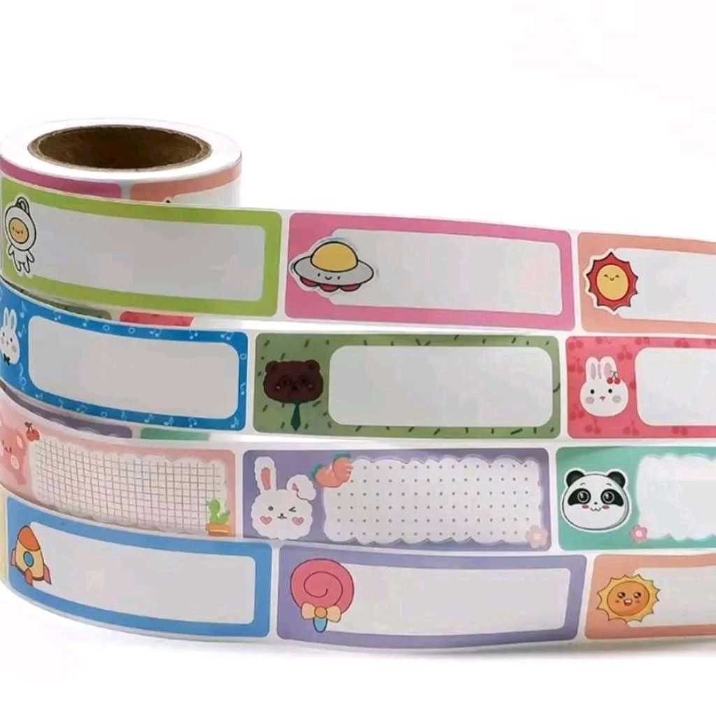 

1Roll (120pcs) Sticker Nama Anak Sekolah/ Sticker nama lucu handwritten tulis tangan /Sticker catatan penting post it notes/Sticker label nama penyimpanan makanan