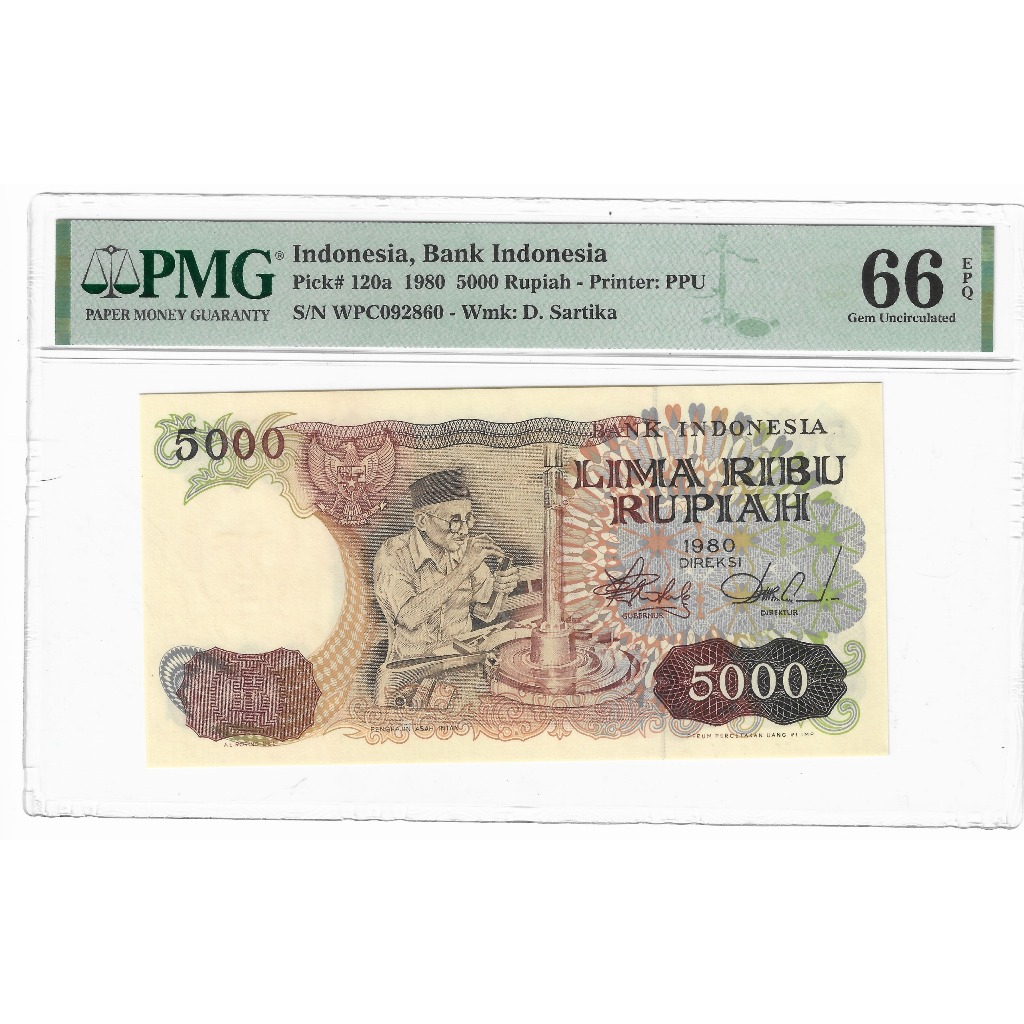Uang 5000 Rupiah Asah Intan PMG