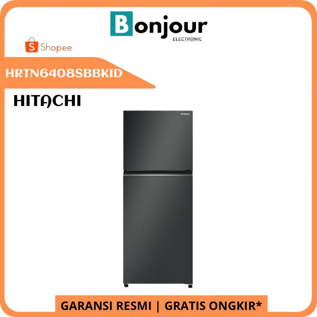 Kulkas Hitachi HRTN6408SBBKID 374 Liter Top Freezer Kulkas Inverter Hitachi HRTN6408