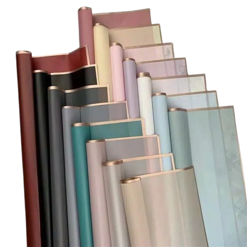 

1 Lembar Kertas Buket Bunga Florist Flower Wrapping Paper Transparan List Gold