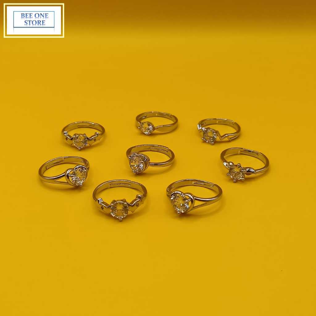 BEE ONE - Cincin Permata Crystal Adjustable Cantik Dan Elegant Anti Karat Cincin Fashion Wanita