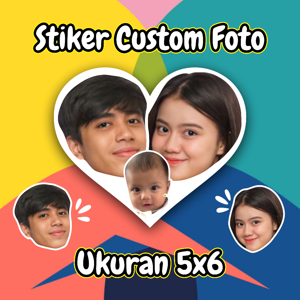 

Stiker Wajah Diecut Family Lucu Custom Cutting
