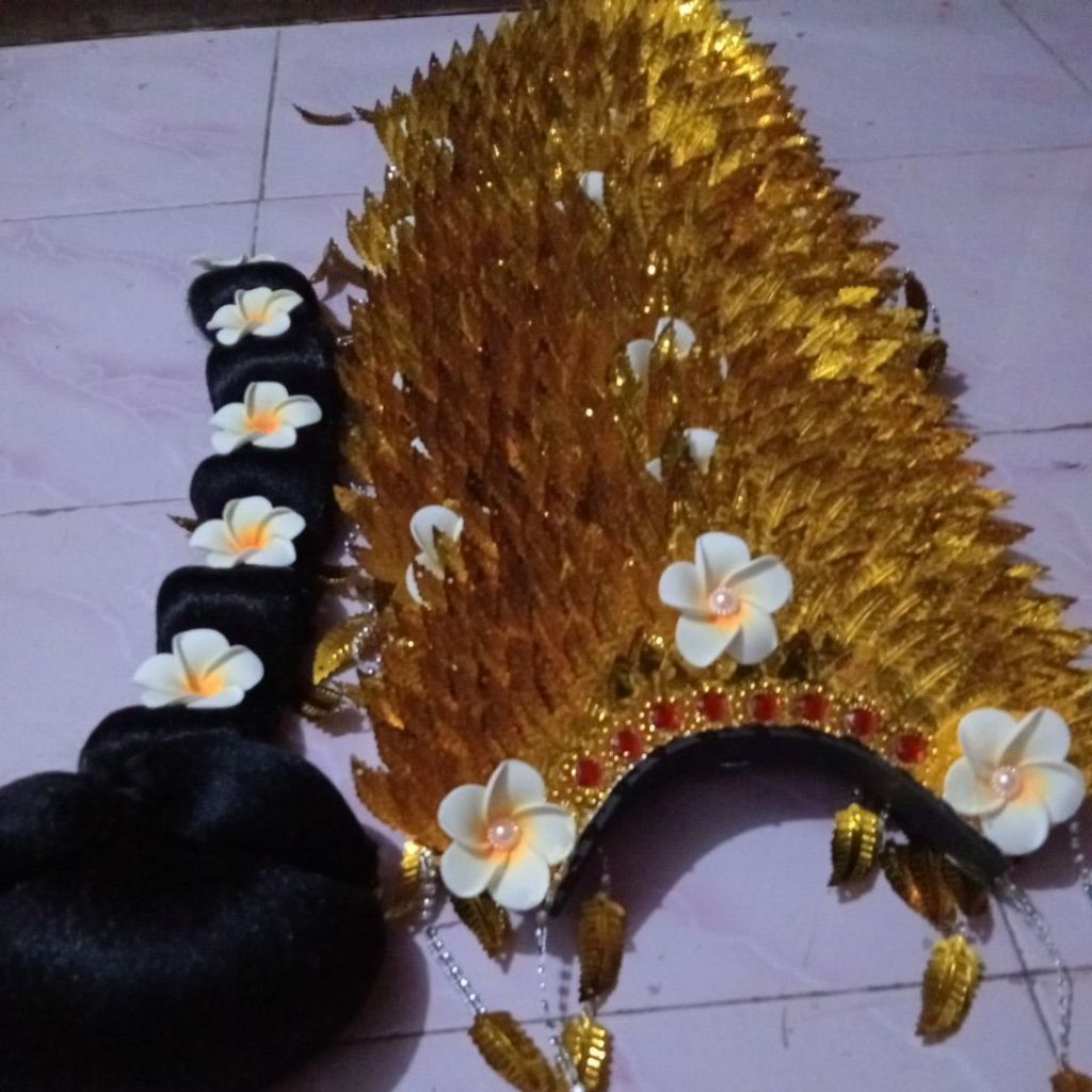 Paket mahkota Bali+sanggul Bali dewasa& anak/mahkota sunting adat bali