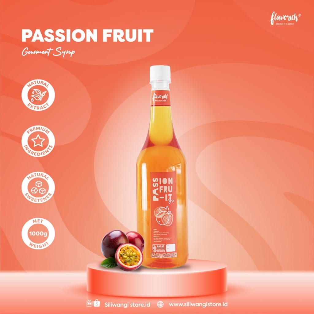 

Flavorich Passion Fruit Gourmet Syrup 1000 ml-Sirup Rasa Passion Fruit