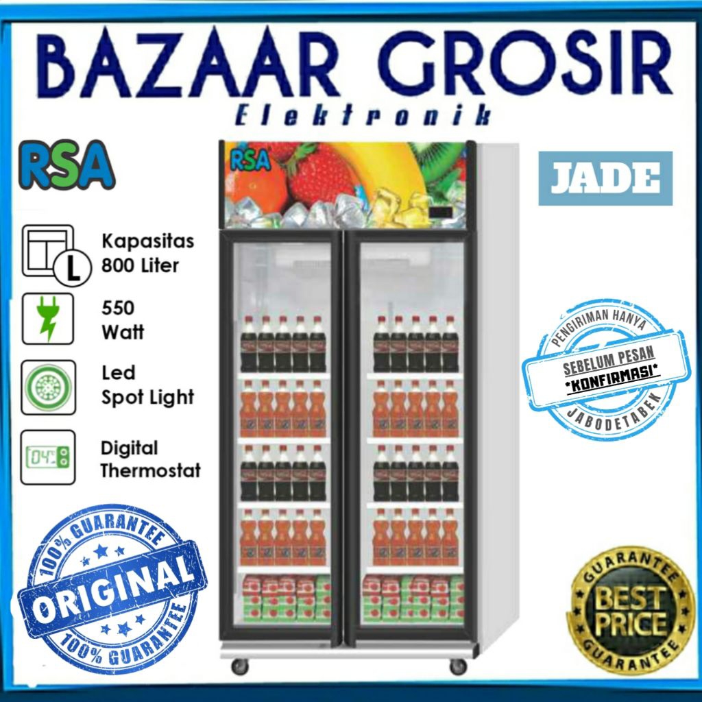 RSA Showcase Display Cooler 2 Pintu Jade 800L