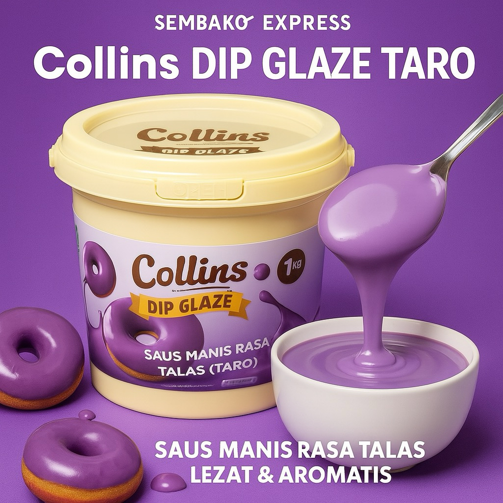 

Collins Dip Glaze Taro 1 Kg – Saus Manis Rasa Talas Ungu Lezat & Aromatis