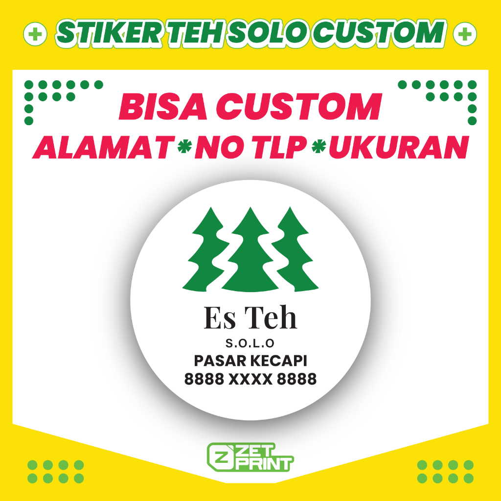 

Stiker Teh Solo Custom Nama Alamat No