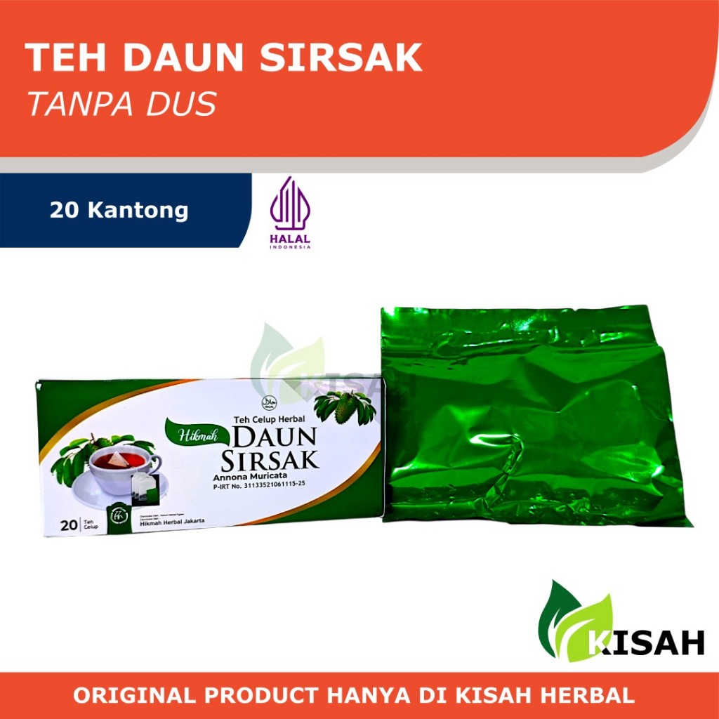 

[TANPA DUS] Teh Daun Sirsak Tanpa Dus 20 Kantong - Teh Herbal Alami Antikanker Asam Urat Tumor Stroke