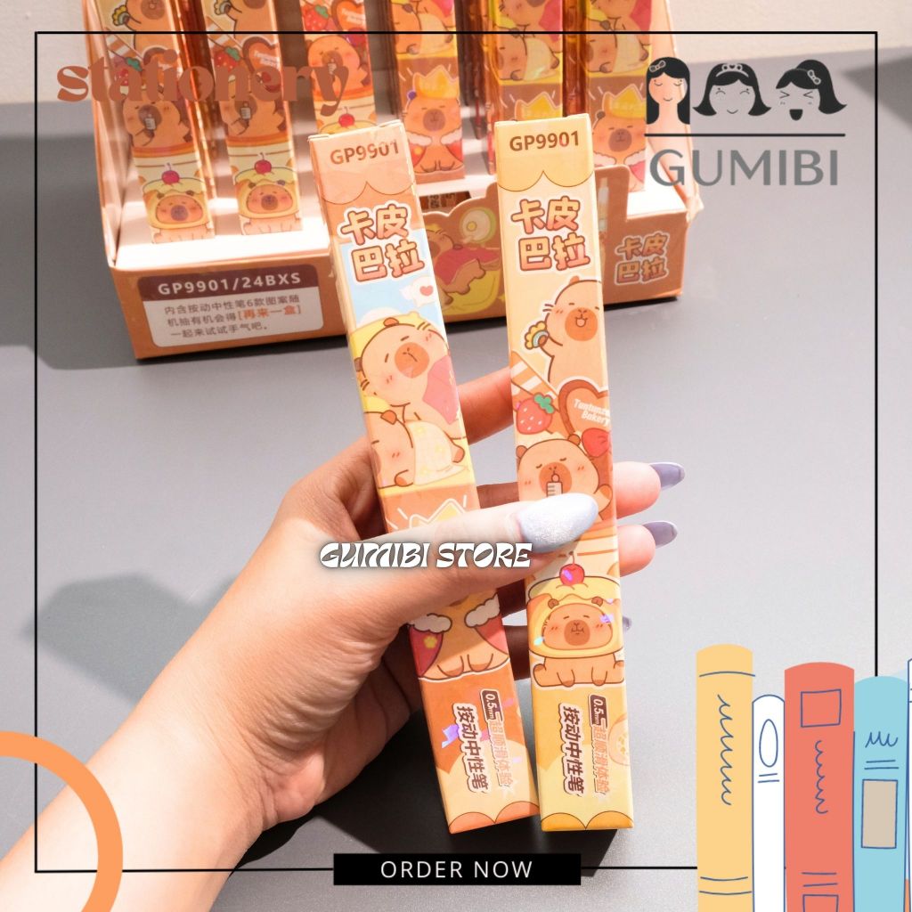 

PULPEN CAPYBARA PEN GEL CETEK MEKANIK BLIND BOX MOTIF CAPYBARA KAPIBARA LUCU TERMURAH