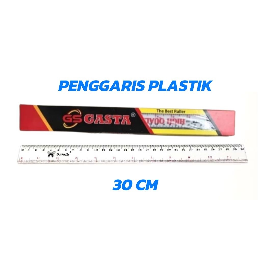 

penggaris plastik butterfly panjang 30 CMN grosir - 1 box : 12 pcs & 2 box 24 pcs