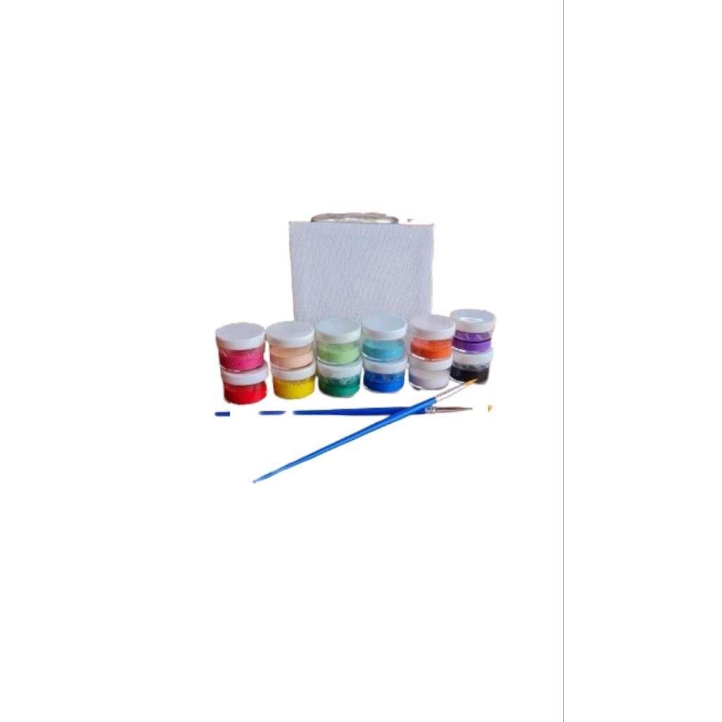 

Kanvas Lukis Paket 10x10cm Cat 12 Warna Kuas