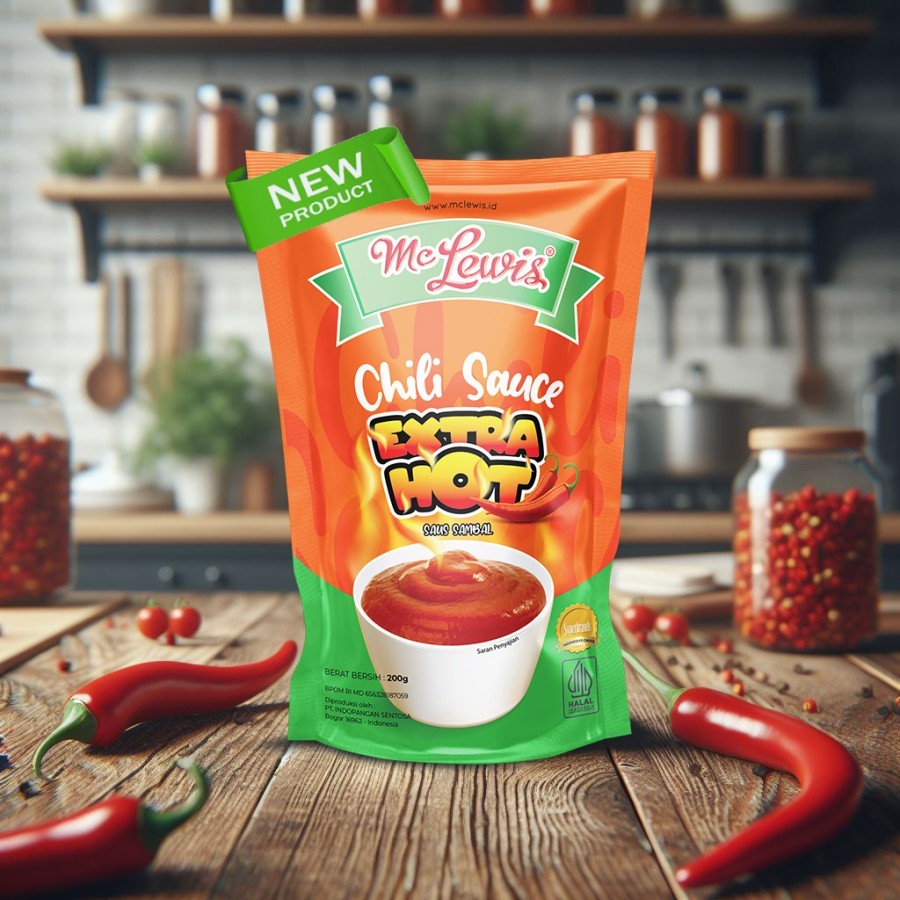 

Mc Lewis Saus Sambal Extra Hot 200gr - Saus Pedas Nampol untuk Geprek