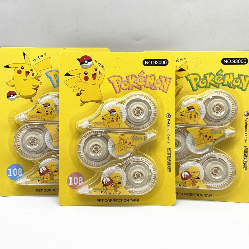 

Isi 3 PCS Correction Tape Pikachu Anak Sekolah Cowok / 1 SET Isi 3 PCS Tip - Ex Pita Roll Pikachu