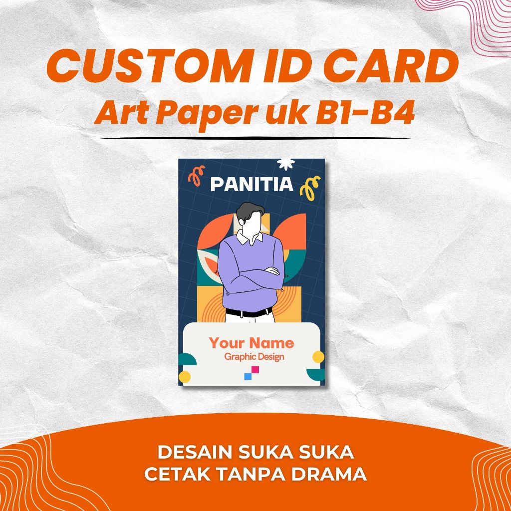 

Custom Id Card Bahan Art Paper Uk B1 - B4 - Free Card Holder