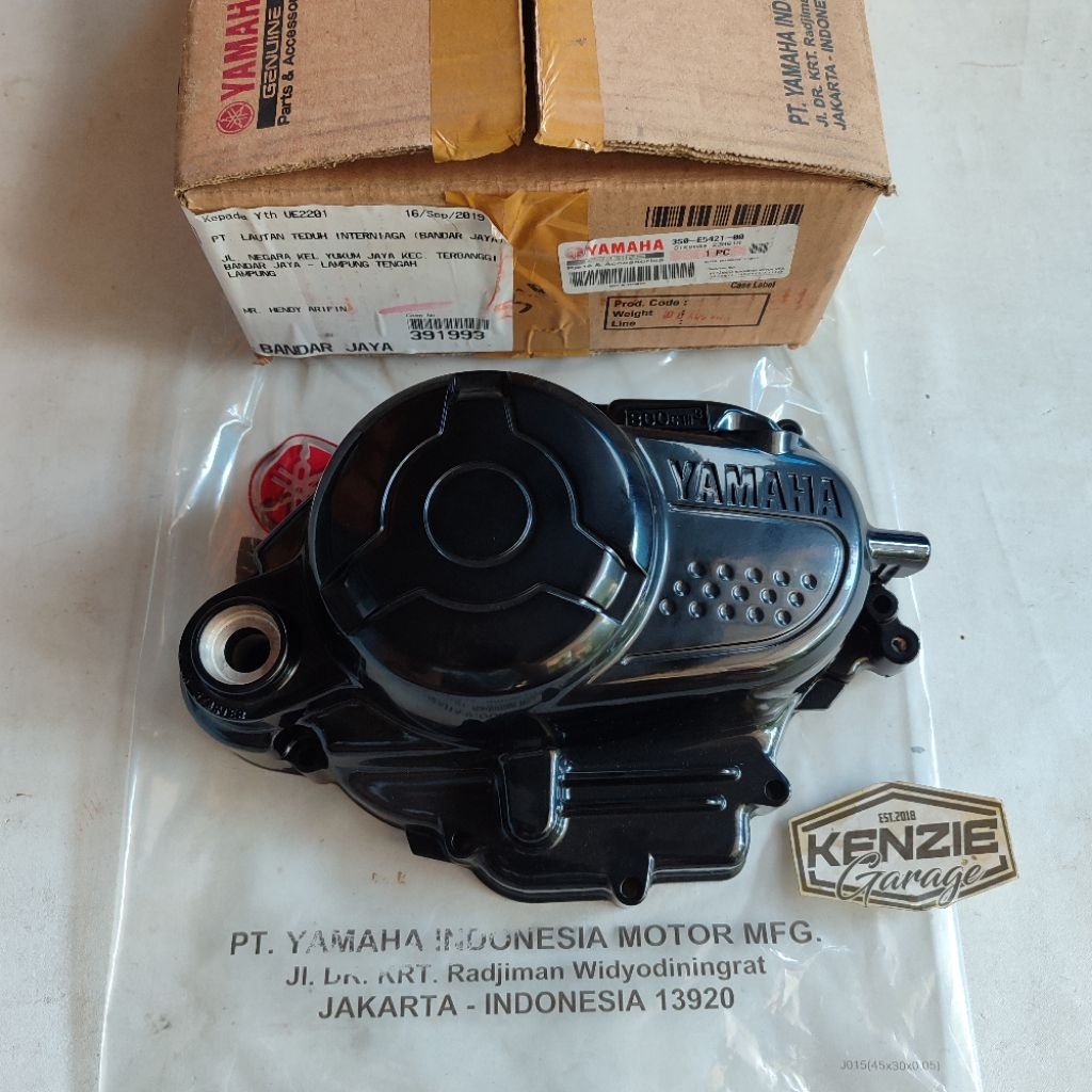 Cover crankcase tutup blok mesin bak kopling Vega R New Hitam Original YGP 3S0-E5421-00