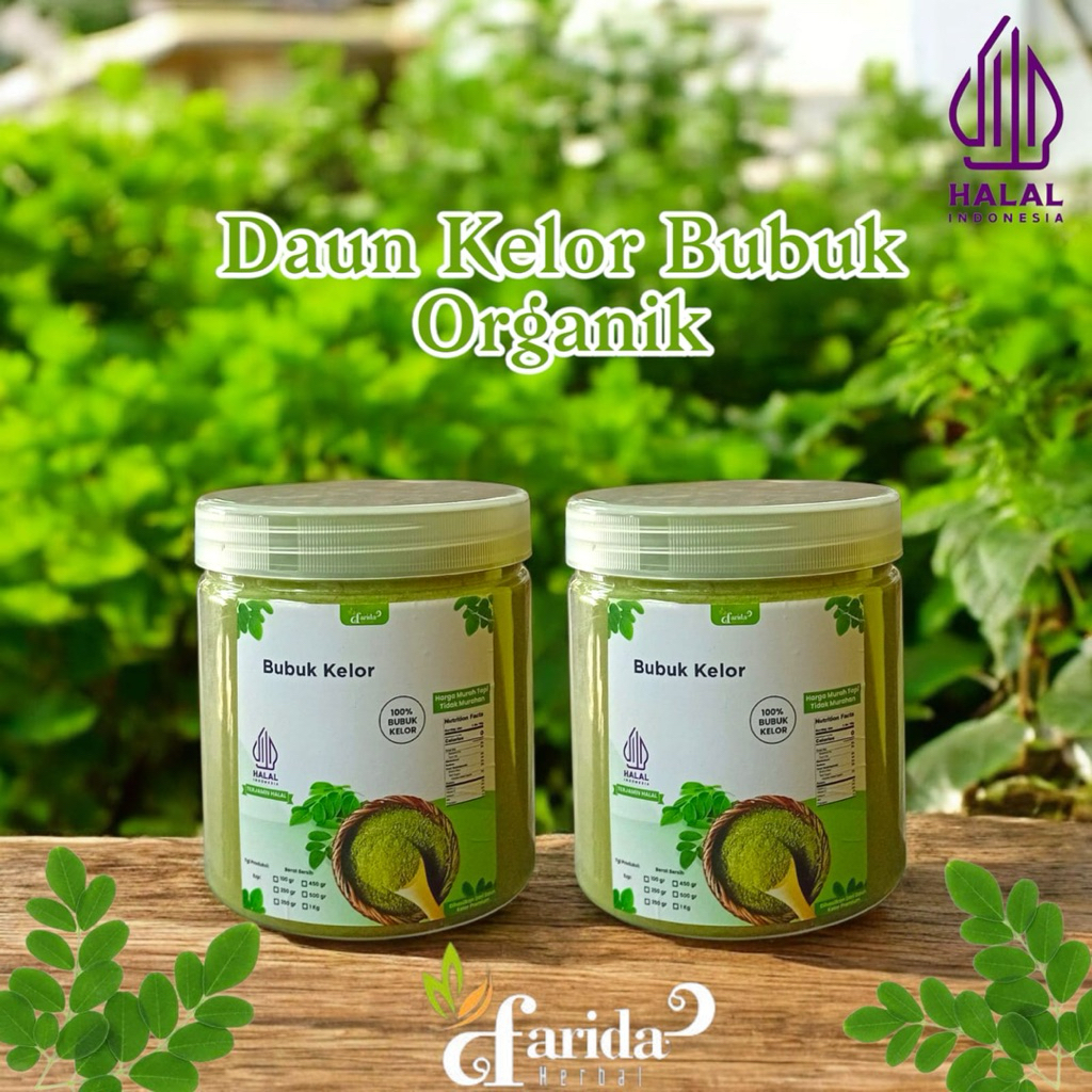 

Daun kelor Bubuk Organik 350gram Kemasan Jar/kelor bubuk murni 350gram Bonus Lemon Kering