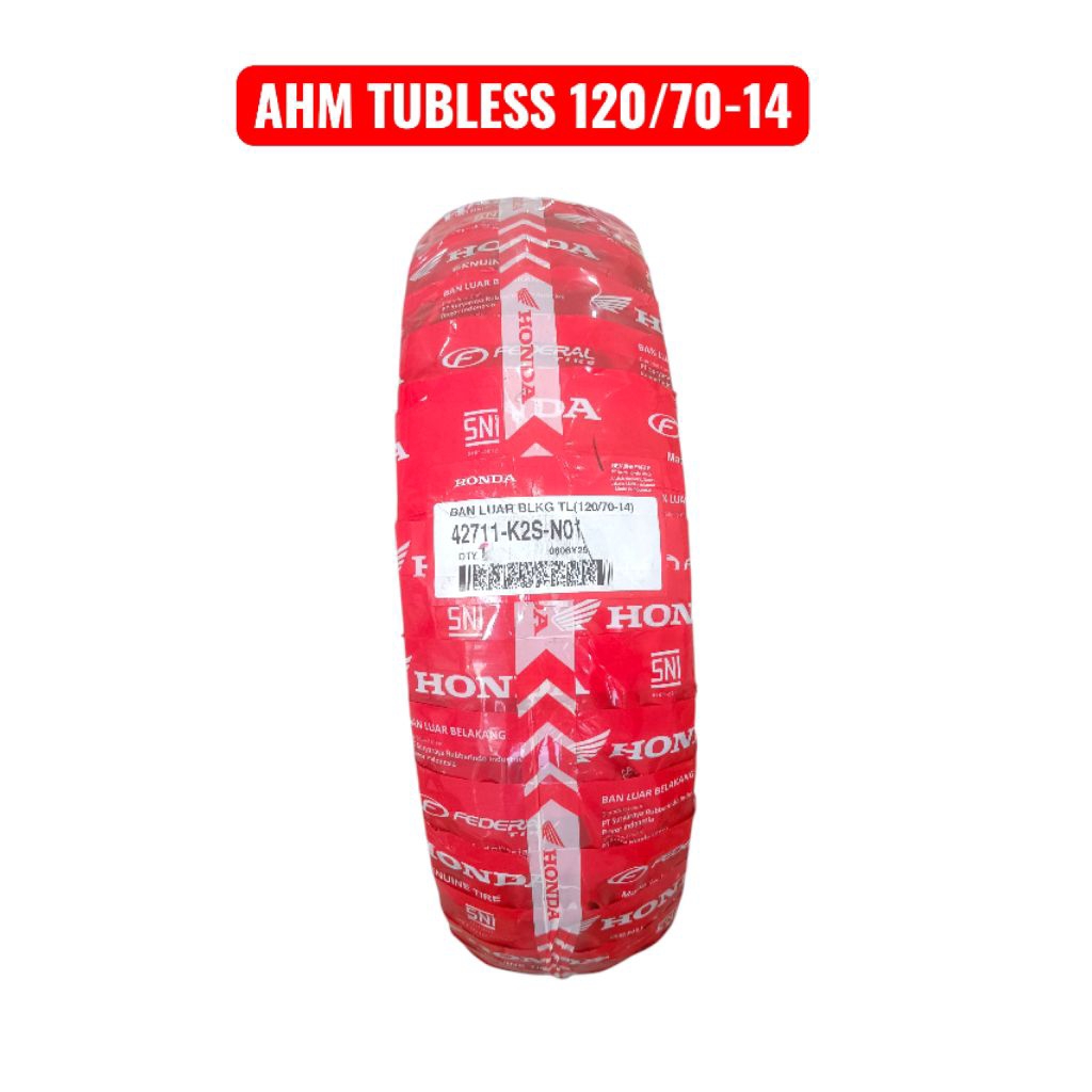 BAN LUAR AHM TUBLESS 120/70-14