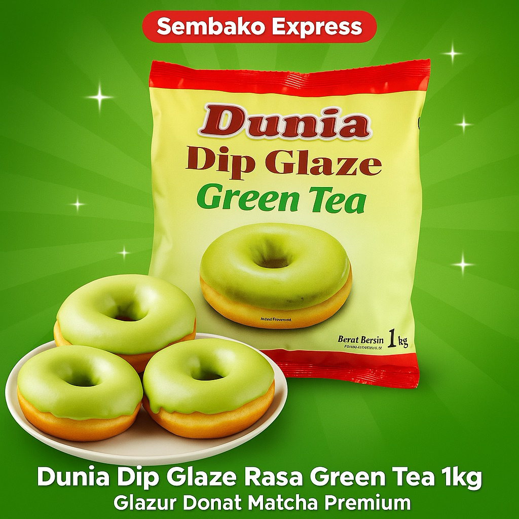 Dunia Dip Glaze Rasa Green Tea 1kg - Glazur Donat Matcha Premium