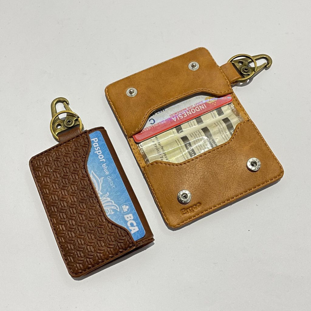 Ergoo New Collection Dompet Gantungan kunci stnk mobil kulit motif premium