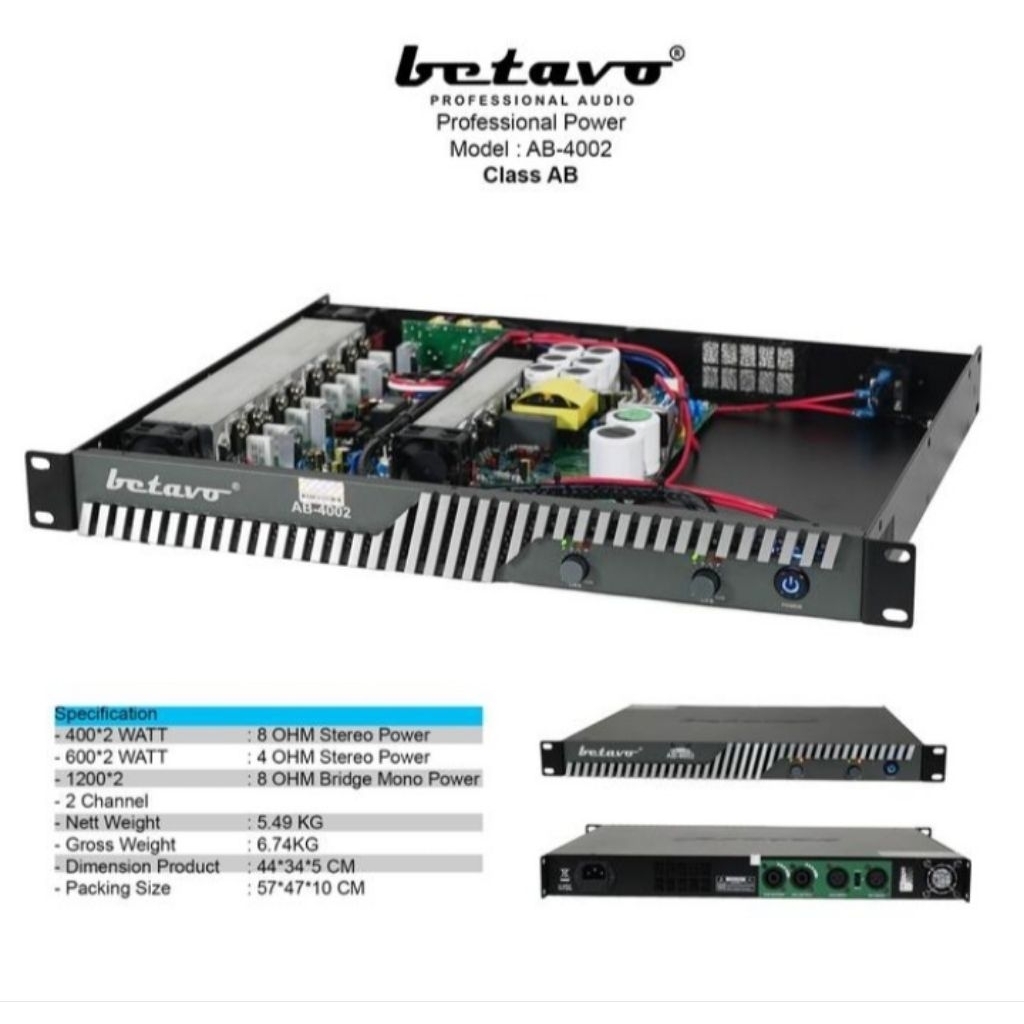 Power amplifier betavo 2 Channel AB 4002 original