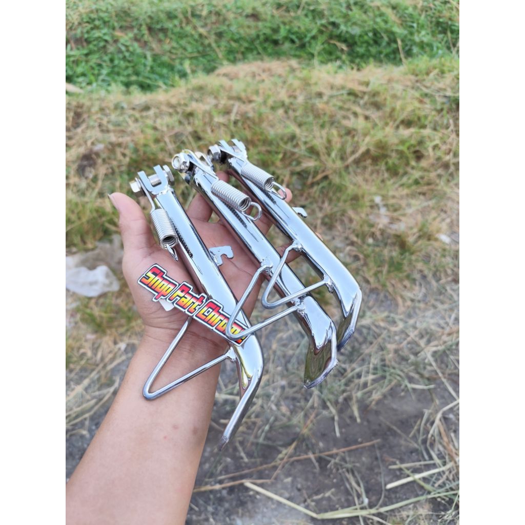 Standar 1 / Jagang samping SET HONDA MEGAPRO NEW PRIMUS/LAMA HIU CROM CELUP DETAIL