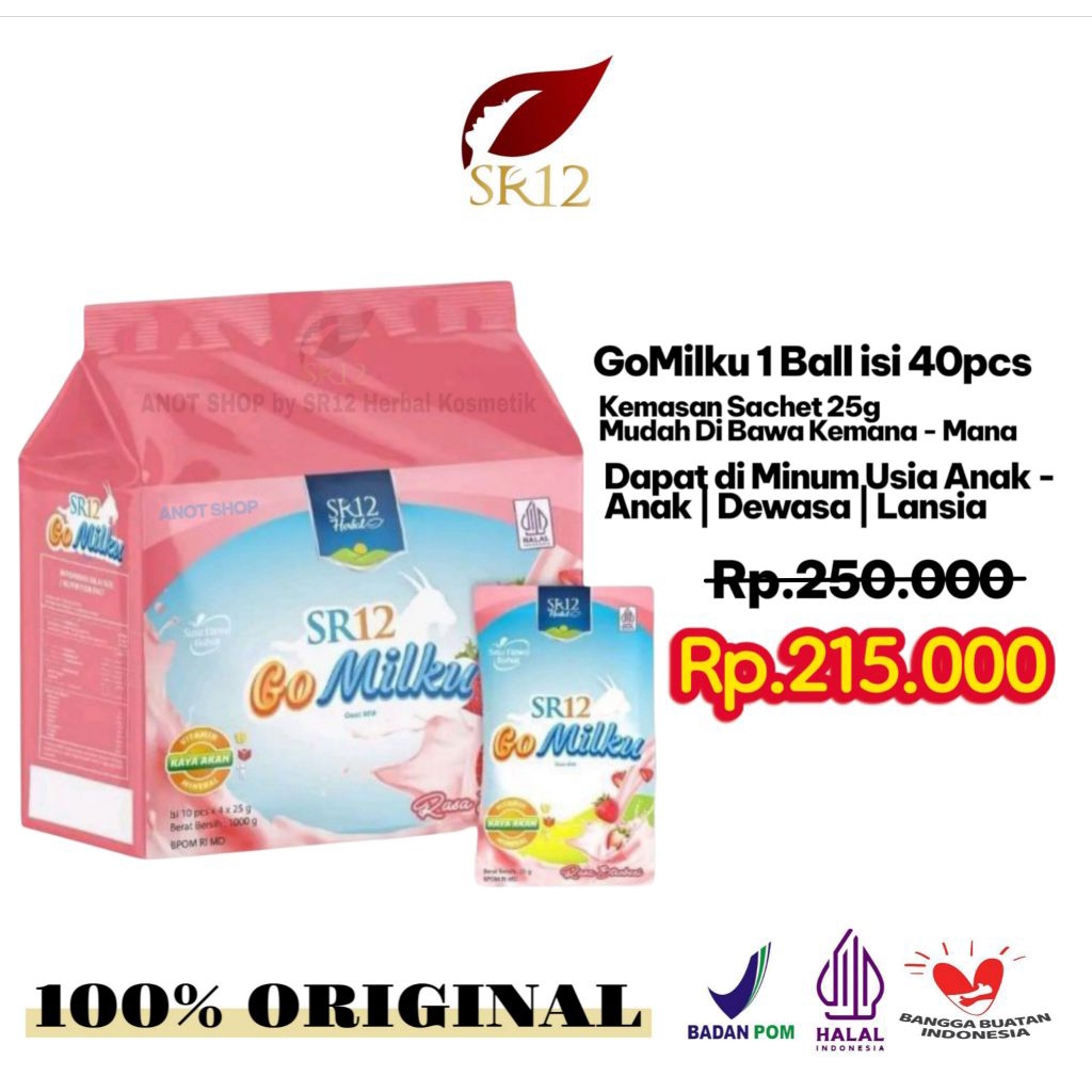 

SR12 Go Milku Susu Kambing Etawa Asli Rasa Stroberi