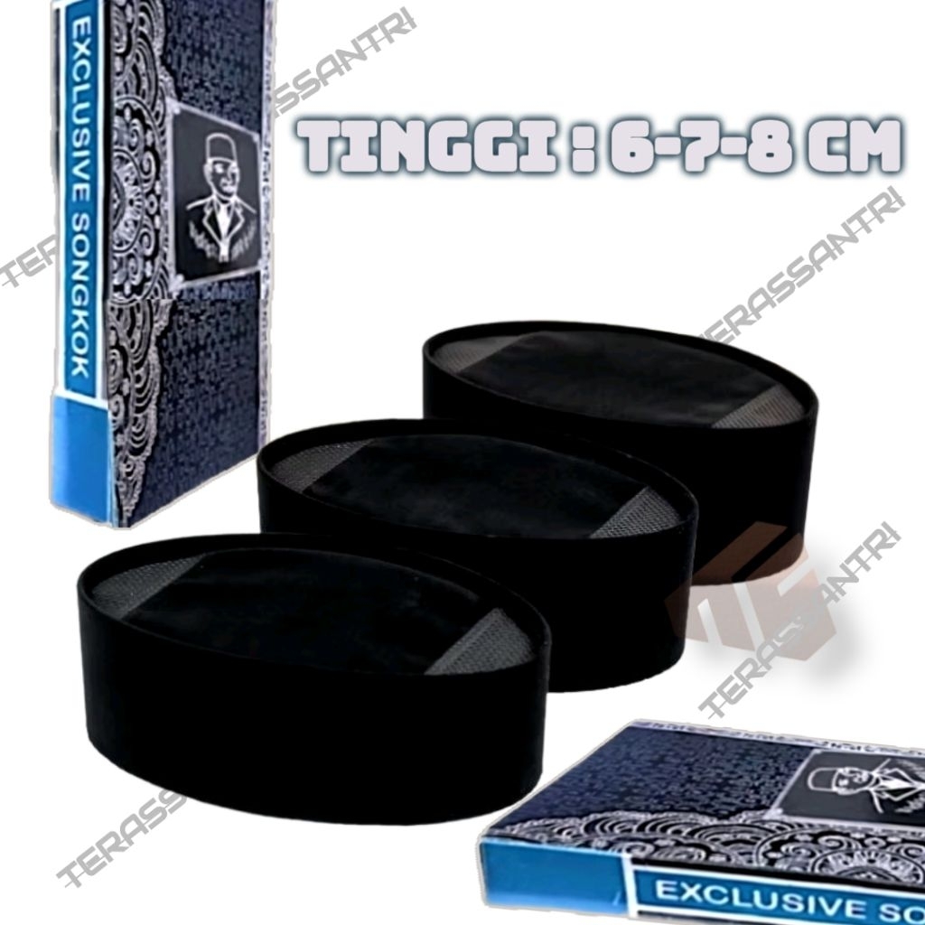 Peci Pendek Ac/Peci Tinggi 6 7 8 cm/Peci Cak Lontong/Songkok Hitam Pendek/Peci Hitam Pendek/Peci Pen