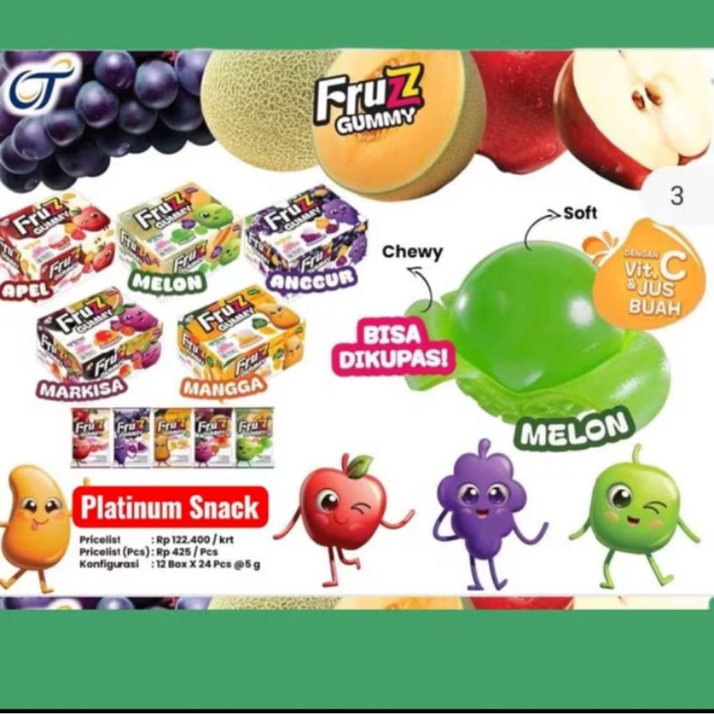 

gummy fruzz rasa melon | isi 24pcs | OT