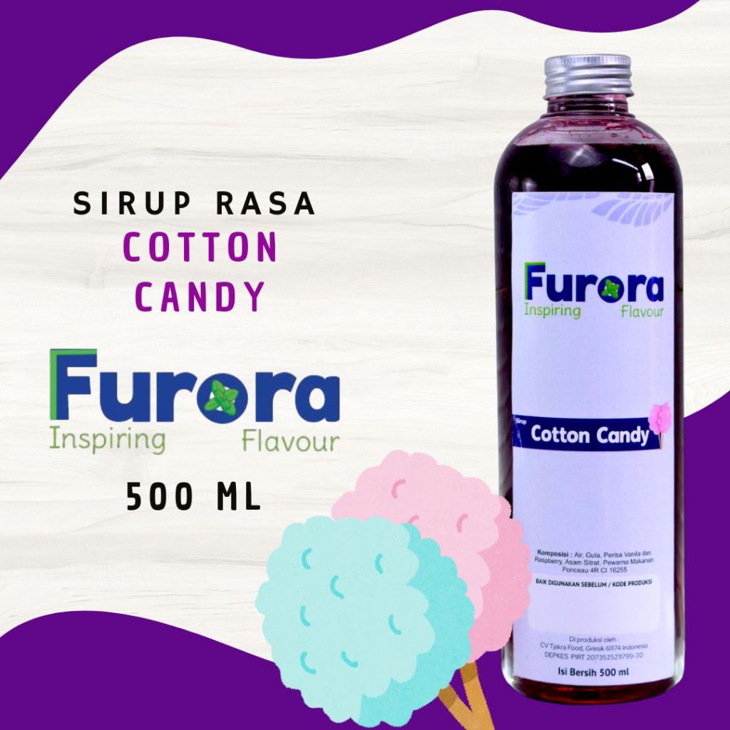 

Sirup Cotton Candy - Furora Syrup 500 ml l Sirup Cafe