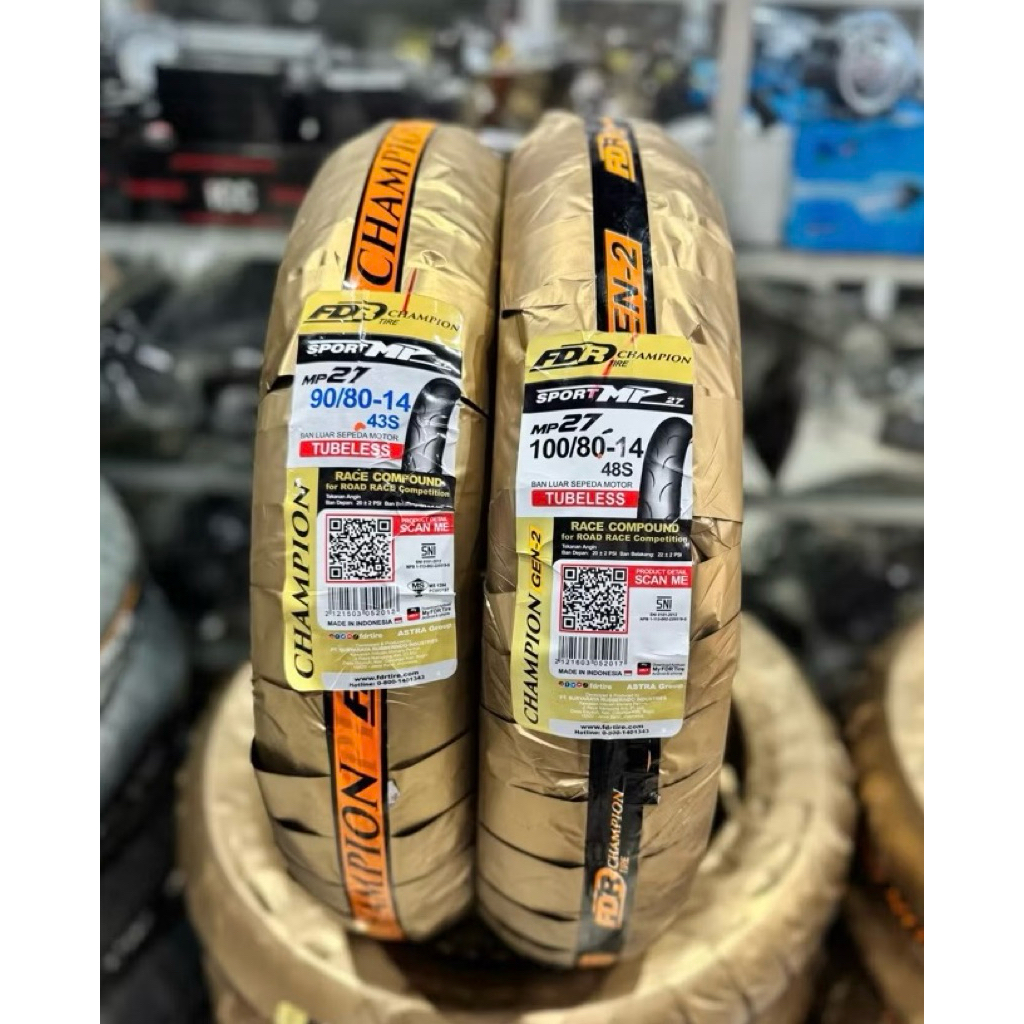 BAN LUAR FDR 90 / 80 - 14 & 100 / 80 - 14 MP 27 TUBELESS TUBLES TL RACE COMPOUND MP27