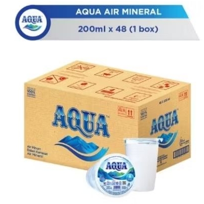 

Aqua Air Mineral Kemasan Cup 200 ml perkarton isi 48 cup