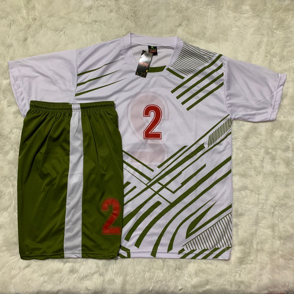 Kaos Team Bola isi 18stel Size L Putih-Olive