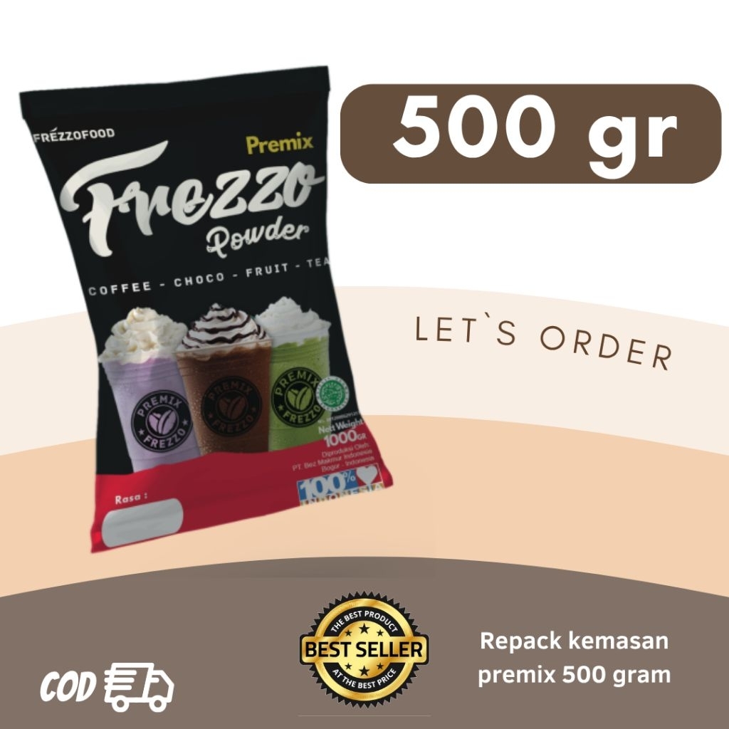 

PREMIX 500 g BUBUK MINUMAN BOBA/MILKSHAKE TERMURAH MERK FREZZO VARIAN RASA