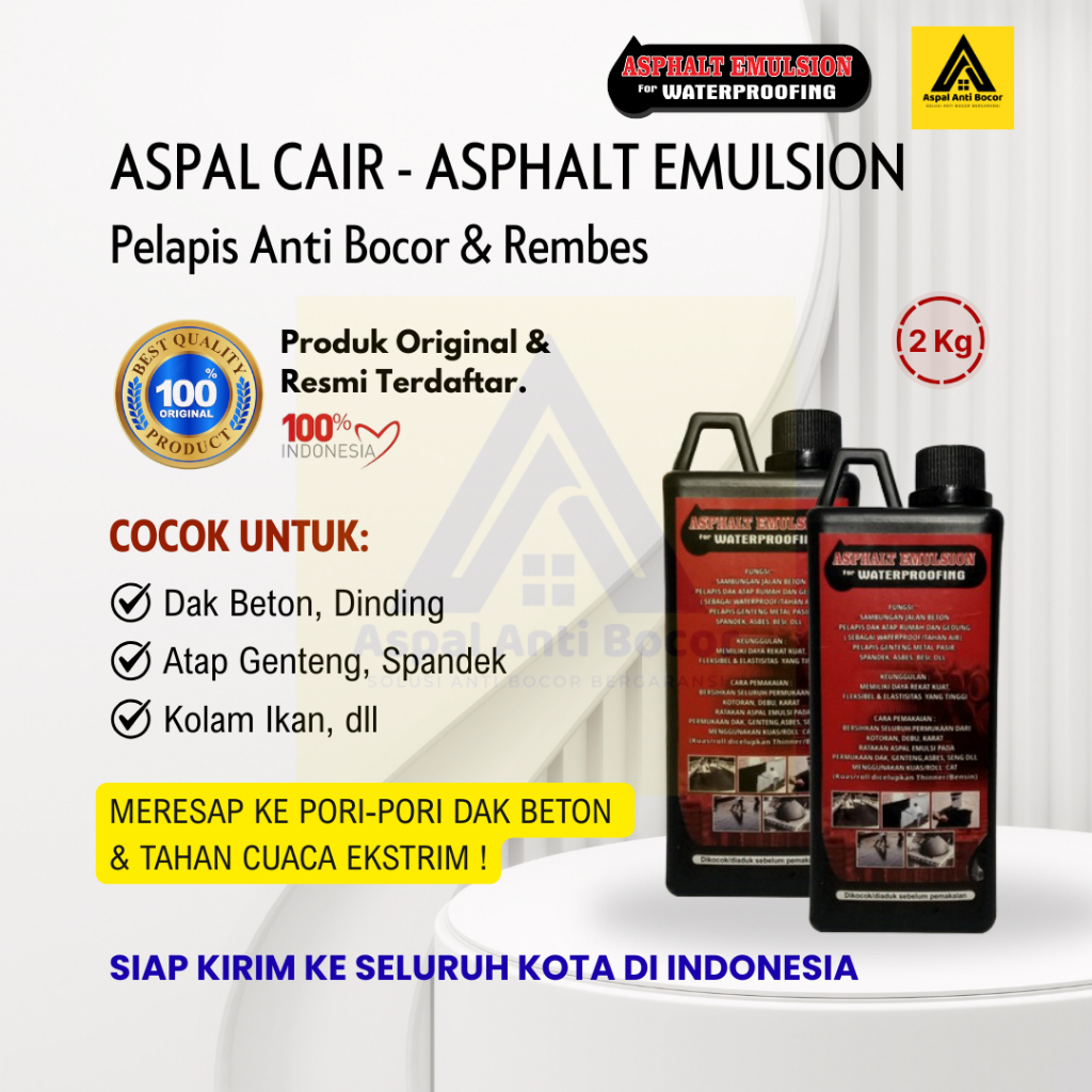 Aspal Cair Anti Bocor 2 Kg Aspal Emulsion Waterproofing Bandung