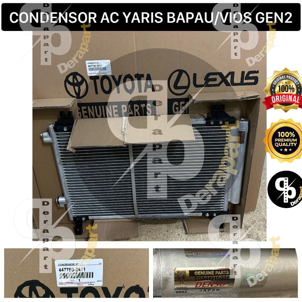 CONDENSOR AC YARIS BAPAU / VIOS GEN 2 ORIGINAL DENSO JAPAN KONDENSOR