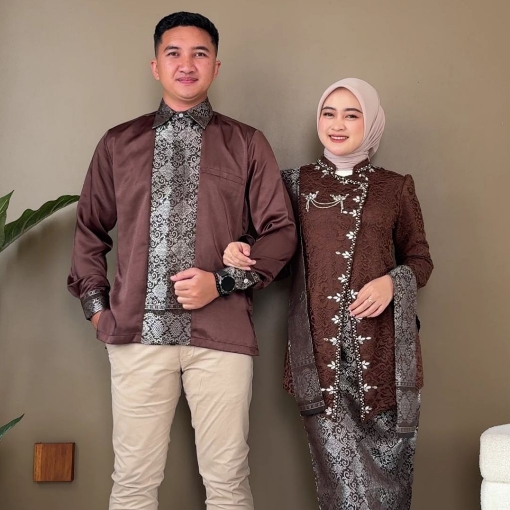 Viona Batik - Kebaya Couple Termurah Kebaya Janggan Pasangan Couple Mahogany Wisuda Tunangan Lamaran