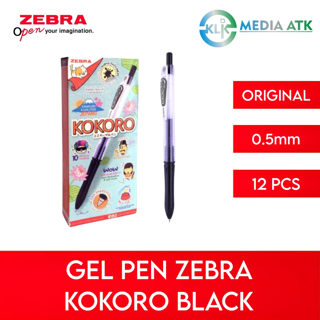

Pen Zebra Kokoro Gel Black Ink 0.5 - 12 Pcs