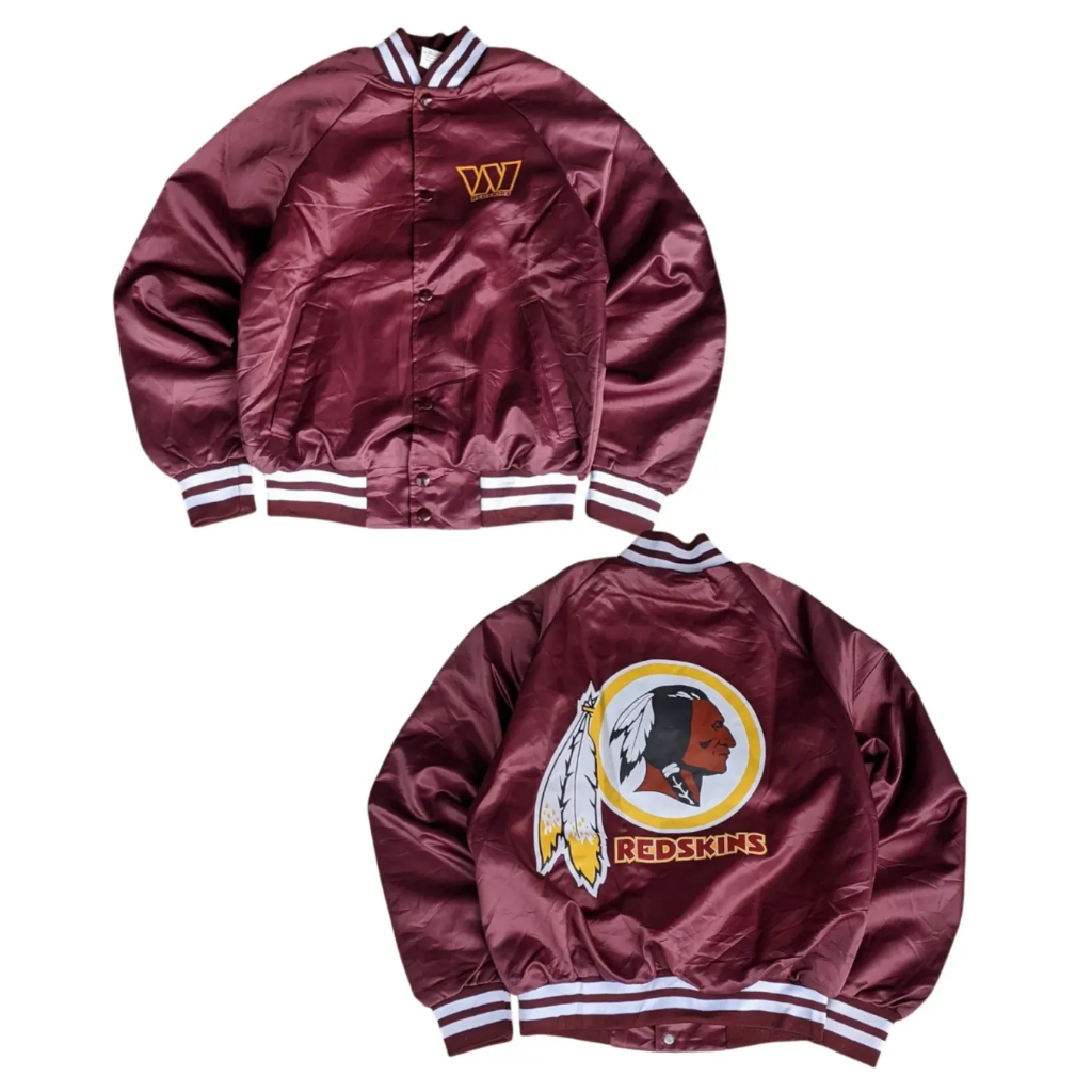 NFL - WASHINGTON REDSKIN - Jaket Varsity Pria Jaket Bomber Pria Burgundy Size M