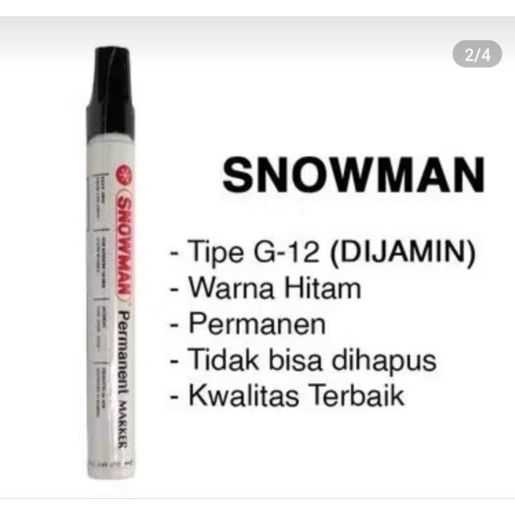 

Spidol Snowman Permanen G-12 Warna Hitam