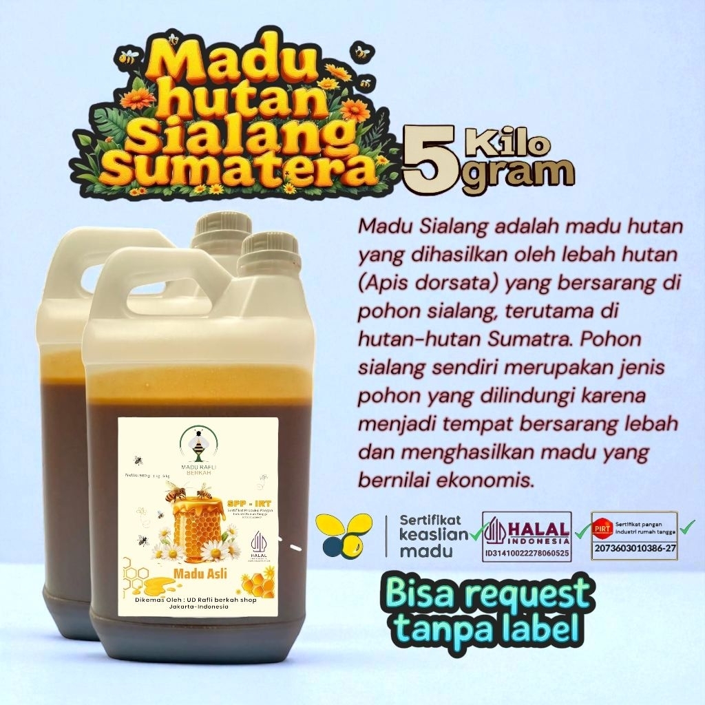 

Madu hutan sialang sumatera 5 kg_tanpa campuran,sudah uji laboratorium original