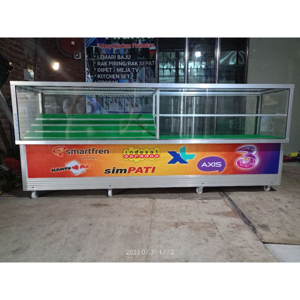 etalase konter panjang 2m